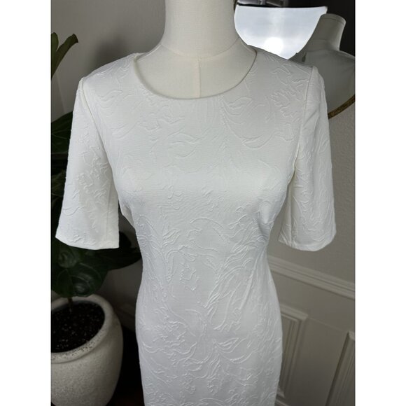 Tommy Hilfiger White Floral Short Sleeve Sheath Dress size 2 (can fit like a 6) - Picture 4 of 11